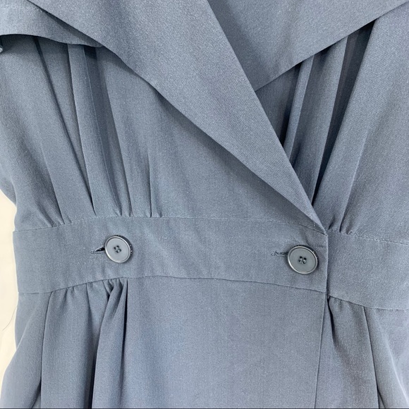 Lacoste Silk Double Breasted Navy Shirt Dress - Picture 3 of 13